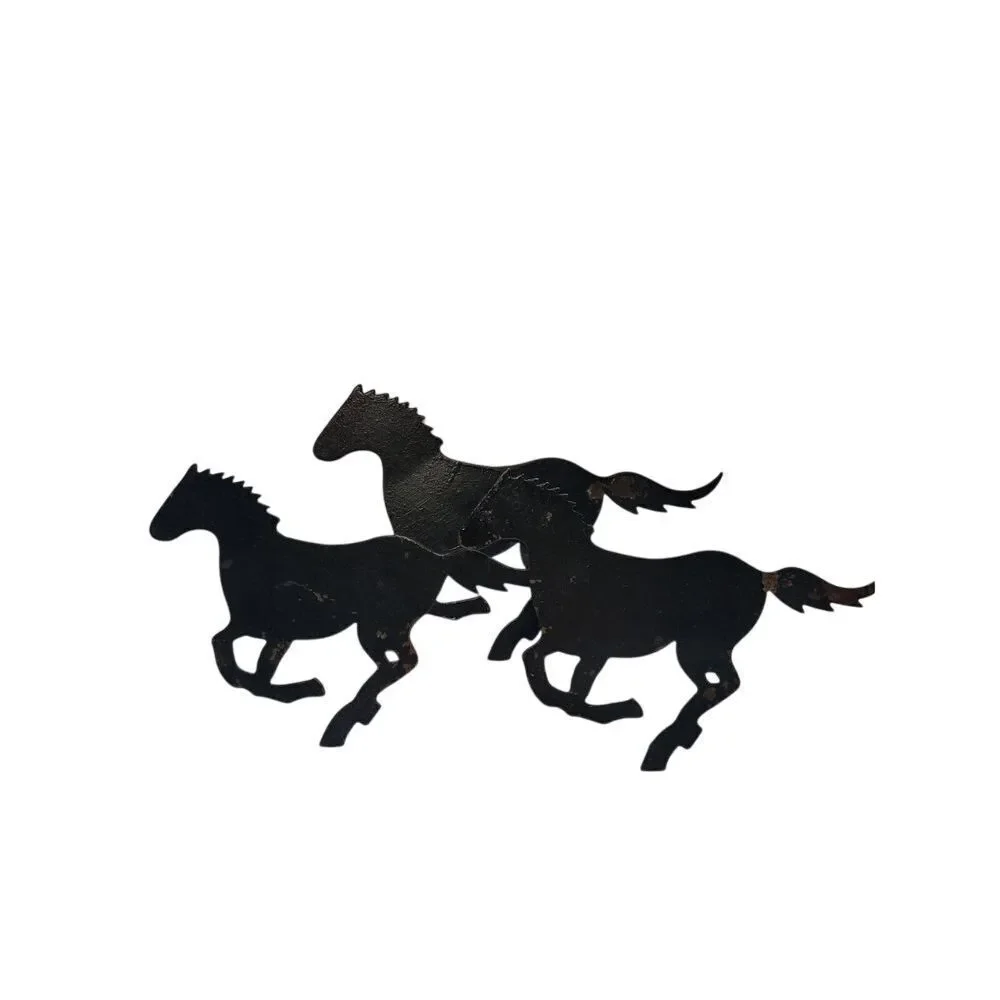 Vintage Americana 3D metal galloping horses Wall hanging art 16